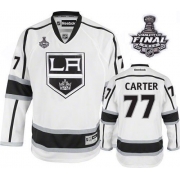 Reebok EDGE Los Angeles Kings Jeff Carter White Road Authentic With 2012 Stanley Cup Jersey