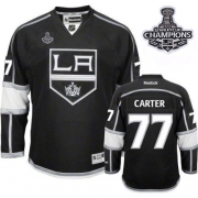 Reebok EDGE Los Angeles Kings Jeff Carter Black Authentic With 2012 Stanley Cup Champions Patch Jersey