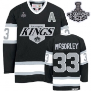 CCM Los Angeles Kings Martin McSorley Authentic Black Throwback With 2012 Stanley Cup Champions Patch Jersey
