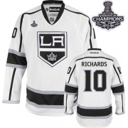 Reebok EDGE Los Angeles Kings Mike Richards White Road Authentic With 2012 Stanley Cup Champions Patch Jersey