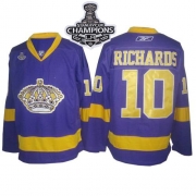 Reebok EDGE Los Angeles Kings Mike Richards Purple Authentic With 2012 Stanley Cup Champions Patch Jersey