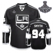 Reebok EDGE Los Angeles Kings Ryan Smyth Authentic Black With 2012 Stanley Cup Champions Patch Jersey