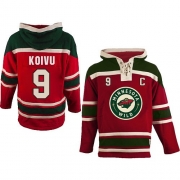 Reebok EDGE Old Time Hockey Minnesota Wild Mikko Koivu Red Sawyer Hooded Sweatshirt Authentic Jersey