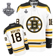 Reebok EDGE Boston Bruins Nathan Horton White Authentic with Stanley Cup Finals Jersey