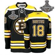 Reebok EDGE Boston Bruins Nathan Horton Black Authentic With Stanley Cup Champions Jersey