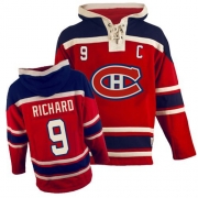 Reebok EDGE Old Time Hockey Montreal Canadiens Maurice Richard Red Sawyer Hooded Sweatshirt Authentic Jersey