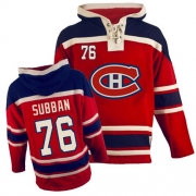 Reebok EDGE Old Time Hockey Montreal Canadiens P.K Subban Red Sawyer Hooded Sweatshirt Authentic Jersey