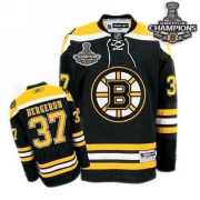 Reebok EDGE Boston Bruins Patrice Bergeron Black Authentic With Stanley Cup Champions Jersey