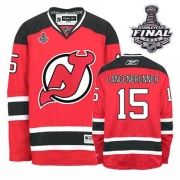 Reebok EDGE New Jersey Devils Jamie Langenbrunner Red Authentic With 2012 Stanley Cup Jersey