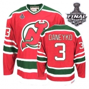 CCM New Jersey Devils Ken Daneyko Red and Green Team Classic Authentic With 2012 Stanley Cup Throwback Jersey