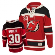 Reebok EDGE Old Time Hockey New Jersey Devils Martin Brodeur Red Sawyer Hooded Sweatshirt Authentic Jersey