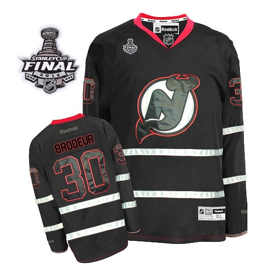 Reebok EDGE New Jersey Devils Martin Brodeur Black Ice Authentic With 2012 Stanley Cup Jersey