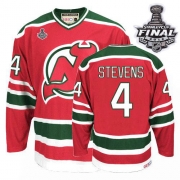 CCM New Jersey Devils Scott Stevens Red and Green Team Classic Authentic With 2012 Stanley Cup Throwback Jersey