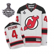 Reebok EDGE New Jersey Devils Scott Stevens White Road Authentic With 2012 Stanley Cup Jersey