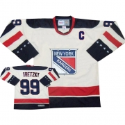 CCM New York Rangers Wayne Gretzky White Road Authentic Throwback Jersey