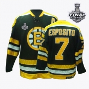 CCM Boston Bruins Phil Esposito Black Authentic Throwback with Stanley Cup Finals Jersey