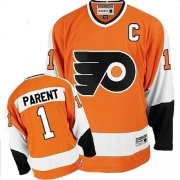 CCM Philadelphia Flyers Bernie Parent Orange Throwback Authentic Jersey