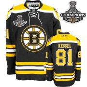 Reebok EDGE Boston Bruins Phil Kessel Black Authentic With Stanley Cup Champions Jersey