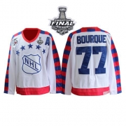 CCM Boston Bruins Ray Bourque White Throwback All Star With 75TH Patch Authentic with Stanley Cup Finals Jersey
