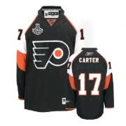 Reebok EDGE Philadelphia Flyers Jeff Carter Authentic Black Third Jersey with Stanley Cup Finals Patch