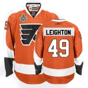 Reebok EDGE Philadelphia Flyers Michael Leighton Authentic Orange Jersey with Stanley Cup Finals Patch