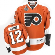 Reebok EDGE Philadelphia Flyers Simon Gagne Authentic Orange Jersey with Stanley Cup Finals Patch