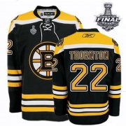 Reebok EDGE Boston Bruins Shawn Thornton Black Authentic with Stanley Cup Finals Jersey