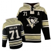 Reebok EDGE Old Time Hockey Pittsburgh Penguins Evgeni Malkin Black Sawyer Hooded Sweatshirt Authentic Jersey