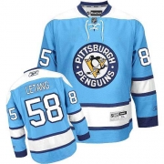 Reebok EDGE Pittsburgh Penguins Kris Letang Authentic Blue Third Jersey