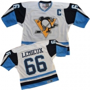 CCM Pittsburgh Penguins Mario Lemieux Authentic White/Blue Road Throwback Jersey