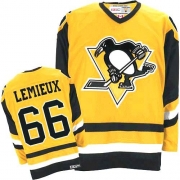 CCM Pittsburgh Penguins Mario Lemieux Authentic Yellow Throwback Jersey