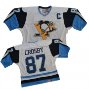 CCM Pittsburgh Penguins Sidney Crosby Authentic White/Blue Road Throwback Jersey