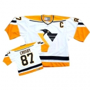 CCM Pittsburgh Penguins Sidney Crosby Authentic White/Orange Road Throwback Jersey