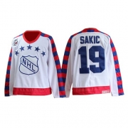 CCM Quebec Nordiques Joe Sakic Authentic White All Star With 75TH Patch Throwback Jersey