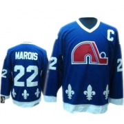 CCM Quebec Nordiques Mario Marois Authentic Blue Throwback Jersey