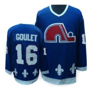 CCM Quebec Nordiques Michel Goulet Authentic Blue Throwback Jersey