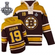 Reebok EDGE Old Time Hockey Boston Bruins Tyler Seguin Black Sawyer Hooded Sweatshirt Authentic with Stanley Cup Finals Jersey