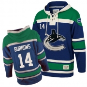 Reebok EDGE Old Time Hockey Vancouver Canucks Alex Burrows Authentic Blue Sawyer Hooded Sweatshirt Jersey