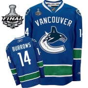 Reebok EDGE Vancouver Canucks Alexandre Burrows Authentic Blue With 2011 Stanley Cup Finals Jersey