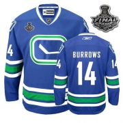 Reebok EDGE Vancouver Canucks Alexandre Burrows Authentic Blue Third With 2011 Stanley Cup Finals Jersey