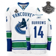Reebok EDGE Vancouver Canucks Alexandre Burrows Authentic White With 2011 Stanley Cup Finals Jersey