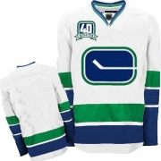 Reebok Vancouver Canucks Blank Premier White Third With 40TH Patch Jersey