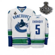Reebok EDGE Vancouver Canucks Christian Ehrhoff Authentic White With 2011 Stanley Cup Finals Jersey