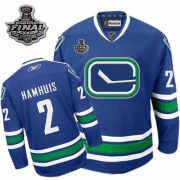 Reebok EDGE Vancouver Canucks Dan Hamhuis Authentic Blue Third With 2011 Stanley Cup Finals Jersey