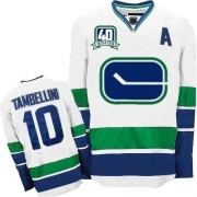 Reebok EDGE Vancouver Canucks Jeff Tambellini Authentic White Third with 40TH Patch Jersey