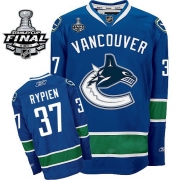 Reebok EDGE Vancouver Canucks Rick Rypien Authentic Blue With 2011 Stanley Cup Finals Jersey