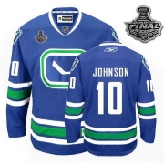 Reebok EDGE Vancouver Canucks Ryan Johnson Authentic Blue Third With 2011 Stanley Cup Finals Jersey