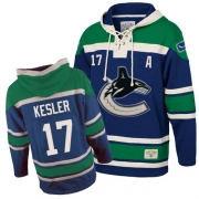 Reebok EDGE Old Time Hockey Vancouver Canucks Ryan Kesler Authentic Blue Sawyer Hooded Sweatshirt Jersey