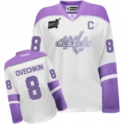 Washington Capitals Alex Ovechkin White/Purple Women's Thanksgiving Edition Authentic Jersey