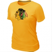 Chicago Blackhawks Women's Team Logo Short Sleeve T-Shirt - Yellow